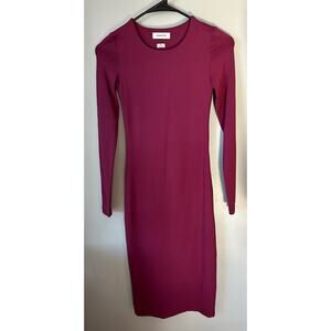 Babaton Crew Neck Longsleeve Contour Midi Dress